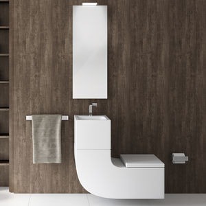 inodoro suspendido / de porcelana / con lavabo integrado