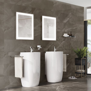 lavabo de pie / de porcelana / moderno / con grifo mezclador