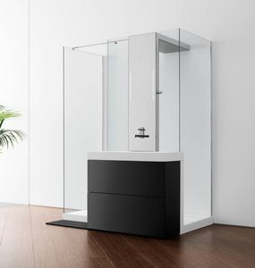 cabina de ducha de cristal / rectangular