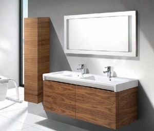 lavabo doble / de empotrar / rectangular / de porcelana