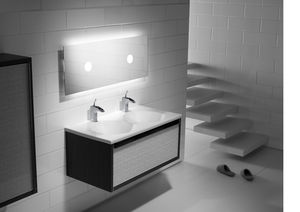 espejo de pared / moderno / rectangular / con luz