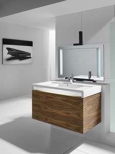 espejo de pared / moderno / rectangular / con luz