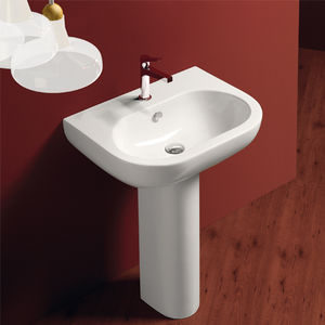 lavabo de pie / ovalado / de cerámica / moderno