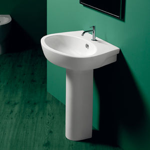 lavabo de pie / ovalado / de cerámica / moderno
