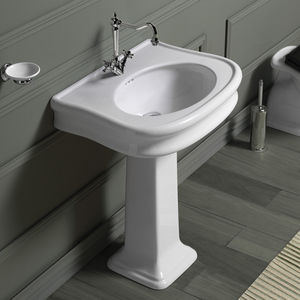 lavabo de pie / ovalado / de cerámica / clásico