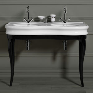 mueble de lavabo mural / de madera / moderno