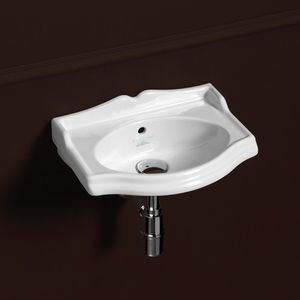 lavabo suspendido / de cerámica / moderno