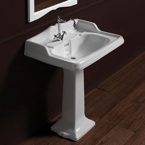 lavabo de pie / rectangular / de cerámica / moderno