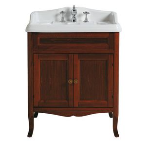 mueble de lavabo de pie / de nogal / clásico / con cajones