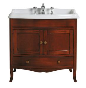mueble de lavabo de pie / de nogal / clásico / con cajones