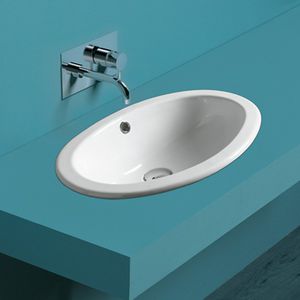 lavabo encastrable / ovalado / de cerámica / moderno
