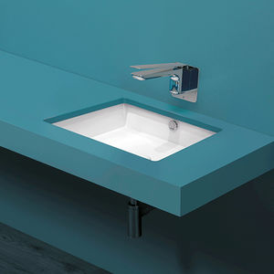 lavabo bajo encimera / rectangular / de cerámica / moderno