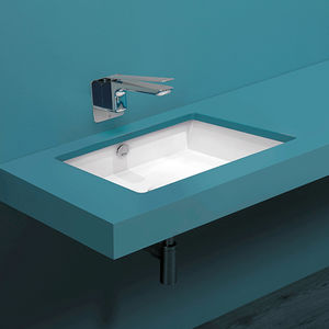 lavabo bajo encimera / rectangular / de cerámica / moderno