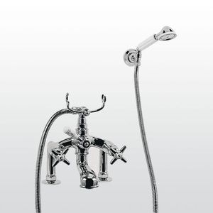 grifo mezclador para bañera / para ducha / en encimera / de metal cromado