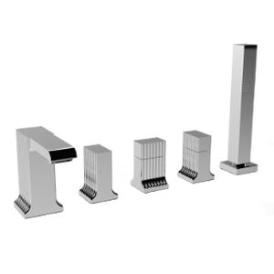 grifo mezclador para bañera / en encimera / de metal cromado / para baño