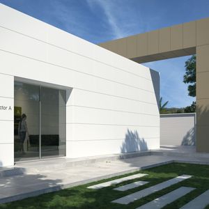 baldosa de exterior / de pared / de gres porcelánico / de color liso