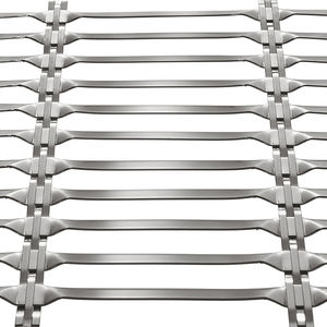 malla metálica para fachada / para pantalla solar / de acero inoxidable / de malla larga