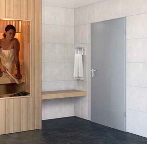 puerta de interior / abatible / de acero galvanizado / acústica