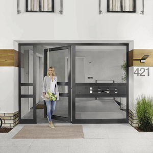 puerta de entrada / abatible / de vidrio / de aluminio