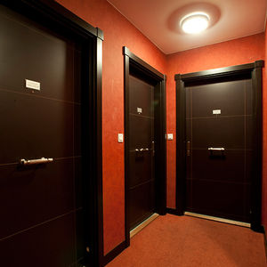puerta de interior / abatible / de madera / acústica