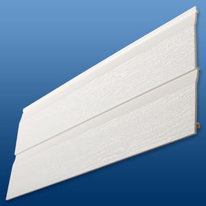 revestimiento de fachada de PVC / ranurado / en láminas / aspecto madera