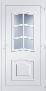 puerta de entrada / abatible / de PVC / con aislamiento térmico