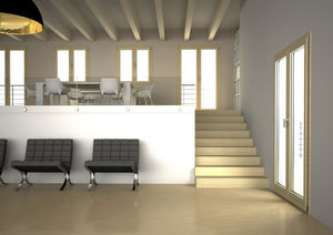 ventana abatible / de aluminio / con vidrio doble / de corte térmico