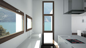 ventana abatible / de aluminio / con vidrio doble