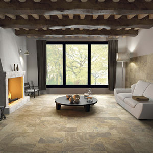 baldosa para pavimento / de gres porcelánico / aspecto piedra / GreenGuard®