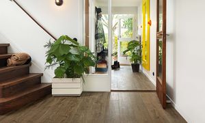 suelo laminado de HDF / flotante con sistema clic / aspecto madera / profesional
