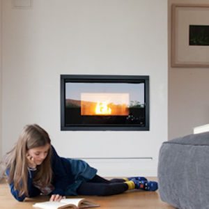 chimenea de pellets / moderna / hogar cerrado / encastrable