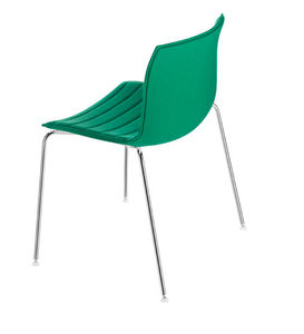 silla moderna / de madera / de cuero / de polipropileno