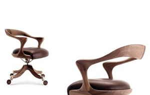 silla de oficina moderna / giratoria / con reposabrazos / tapizada