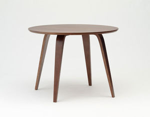mesa de comedor moderna / de nogal / de contrachapado moldeado / redonda