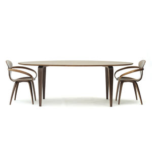 mesa de comedor moderna / de nogal / ovalada / profesional