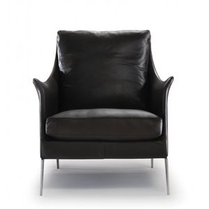 sillón moderno / de metal / de tela / de cuero