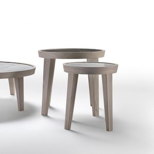 mesita auxiliar moderna / de mármol / de madera maciza / rectangular