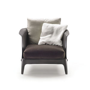sillón moderno / de cuero / con cojín amovible / de Carlo Colombo