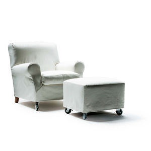 sillón clásico / de tejido / de cuero / con ruedas