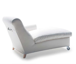 chaise longue clásica / de tejido / de cuero / con ruedas
