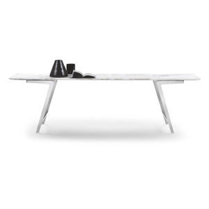 mesa de comedor moderna / de metal / de mármol / de madera maciza