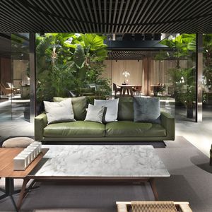 sofá modular / moderno / de tejido / de cuero