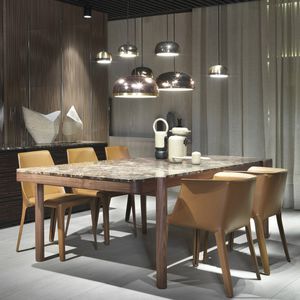 mesa de comedor moderna / de madera / de mármol / rectangular