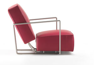 sillón moderno / de tela / de metal / de cuero