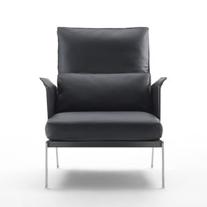 sillón moderno / de metal / de tela / de cuero