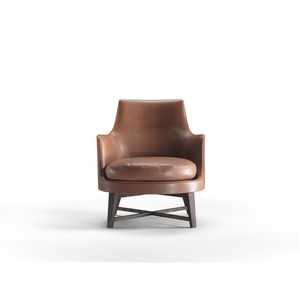 sillón moderno / de madera maciza / de metal / de tela