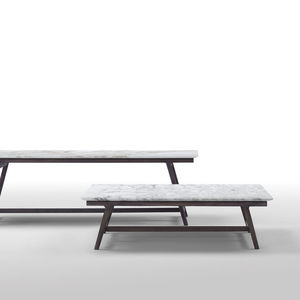 mesa de centro moderna / de mármol / de madera maciza / rectangular