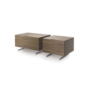 mesilla de noche moderna / de madera / de aluminio / rectangular
