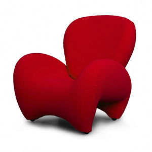 sillón moderno / de tela / de cuero / de metal