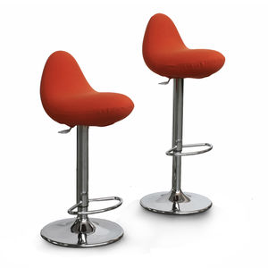 silla de bar moderna / tapizada / giratoria / con base central